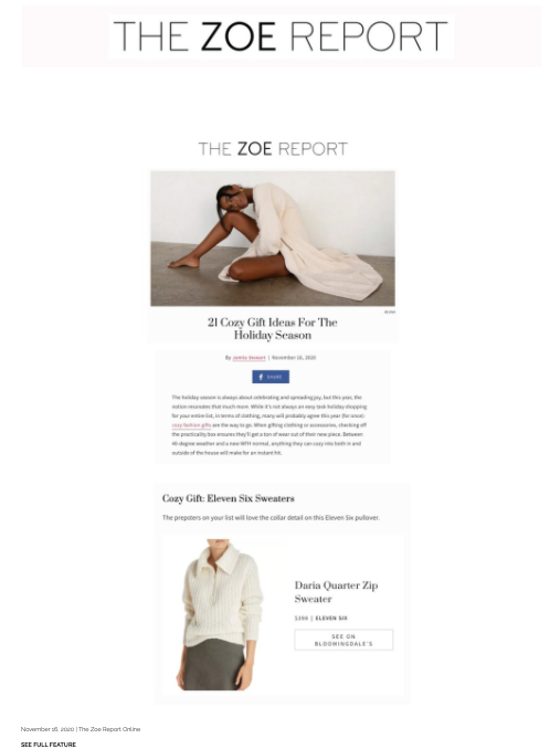 THE ZOE REPORT ONLINE- 21 Cozy Gift Ideas For The Holiday Season