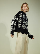 Load image into Gallery viewer, SIENNA SWEATER | BLACK + IVORY