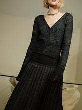 Load image into Gallery viewer, JENNI CARDI | BLACK + SILVER LUREX