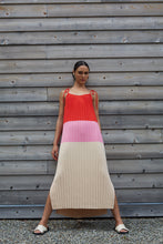 Load image into Gallery viewer, SIMONE COLOR-BLOCK DRESS | TOMATO/PINK/SAND
