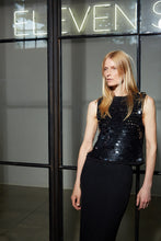 Load image into Gallery viewer, CORA TANK | IVORY W/ SILVER SEQUINS