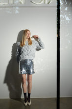 Load image into Gallery viewer, MYA MINI SKIRT | BLACK W/ BLACK SEQUINS