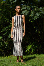 Load image into Gallery viewer, NATALIE CROCHET DRESS | IVORY/ESPRESSO/BLACK