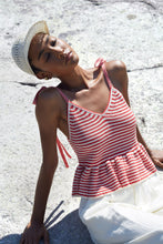Load image into Gallery viewer, MALI STRIPE CAMI | IVORY + BLACK STRIPE
