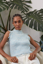 Load image into Gallery viewer, BRIA TANK | IVORY/ROBIN EGG BLUE TWEED