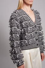 Load image into Gallery viewer, LUELLA STRIPE CARDI | IVORY + BLACK STRIPE