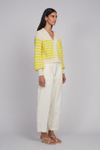 Load image into Gallery viewer, ISLA STRIPE CARDI | IVORY/LIMONE STRIPE