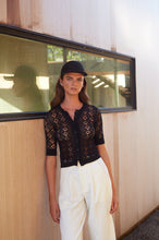 Load image into Gallery viewer, RUBY CROCHET CARDI | BLACK