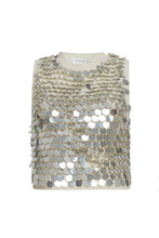 Load image into Gallery viewer, CORA TANK | IVORY W/ SILVER SEQUINS
