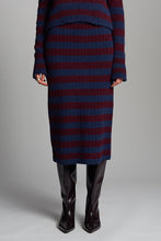 Load image into Gallery viewer, PIA STRIPE TUBE SKIRT | NAVY + MERLOT