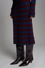 Load image into Gallery viewer, PIA STRIPE TUBE SKIRT | NAVY + MERLOT