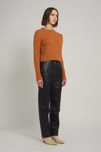 Load image into Gallery viewer, AVA STRIPE SWEATER | CAMEL + TANGERINE STRIPE