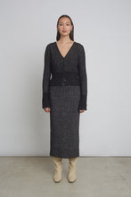 Load image into Gallery viewer, ZOE SKIRT | BLACK + SILVER LUREX