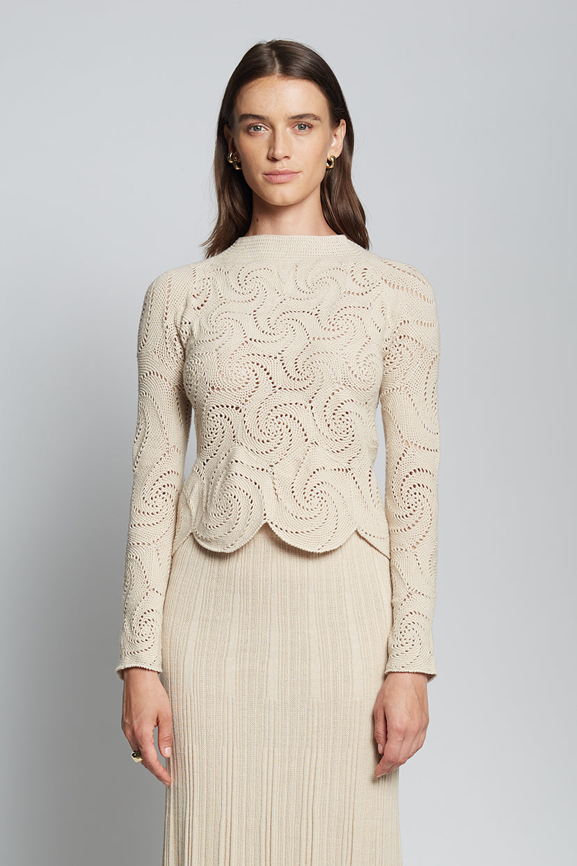 DAHLIA CROCHET TOP | NUDE – Eleven Six Knits