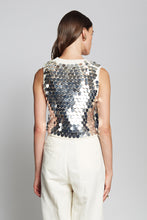 Load image into Gallery viewer, CORA TANK | IVORY W/ SILVER SEQUINS