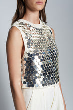 Load image into Gallery viewer, CORA TANK | IVORY W/ SILVER SEQUINS