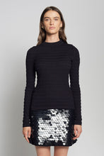 Load image into Gallery viewer, MYA MINI SKIRT | BLACK W/ BLACK SEQUINS