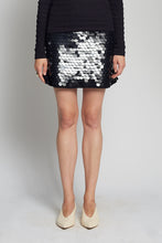 Load image into Gallery viewer, MYA MINI SKIRT | BLACK W/ BLACK SEQUINS