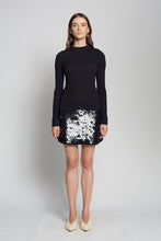 Load image into Gallery viewer, MYA MINI SKIRT | BLACK W/ BLACK SEQUINS