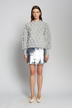 Load image into Gallery viewer, MYA MINI SKIRT | IVORY W/ SILVER SEQUINS