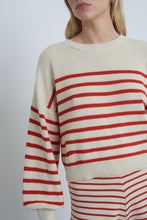 Load image into Gallery viewer, LAYLA STRIPE SWEATER | IVORY + TOMATO
