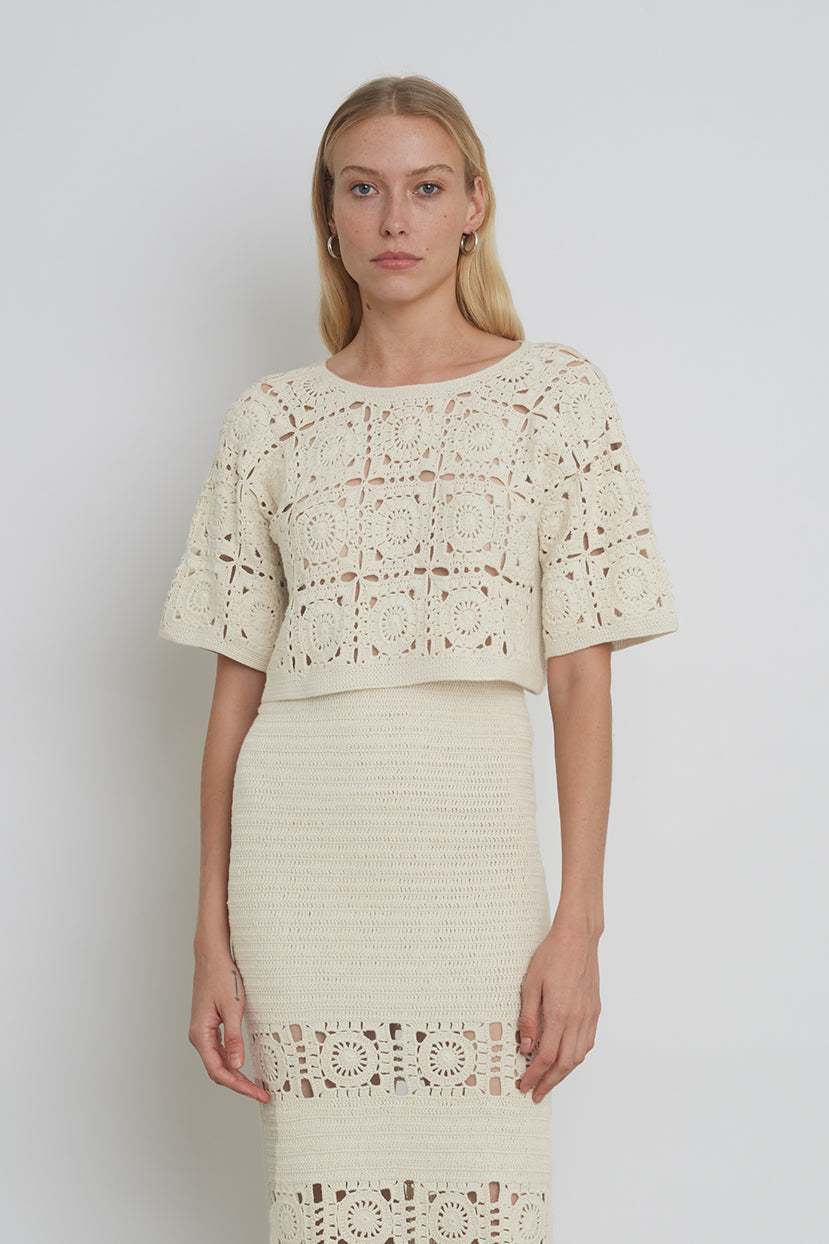 Ivory crochet top on sale