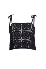 Load image into Gallery viewer, IOLA CROCHET TOP | BLACK | IG ARCHIVE SALE | LAST PIECE: L (WORKS FOR M)