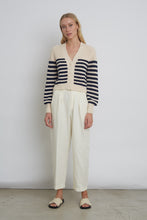 Load image into Gallery viewer, ISLA STRIPE CARDI | IVORY + NAVY