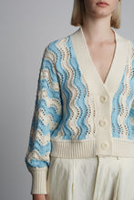 Load image into Gallery viewer, LUNA CARDI | IVORY + ROBIN EGG BLUE