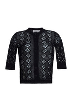 Load image into Gallery viewer, RUBY CROCHET CARDI | BLACK