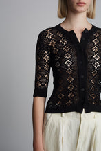 Load image into Gallery viewer, RUBY CROCHET CARDI | BLACK