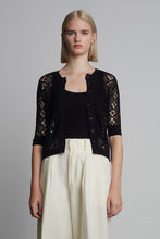 Load image into Gallery viewer, RUBY CROCHET CARDI | BLACK