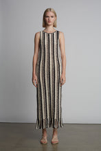 Load image into Gallery viewer, NATALIE CROCHET DRESS | IVORY/ESPRESSO/BLACK