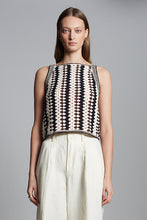 Load image into Gallery viewer, KERRY CROCHET TOP | IVORY/ESPRESSO/BLACK