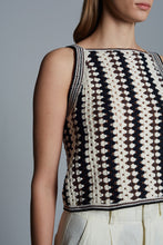 Load image into Gallery viewer, KERRY CROCHET TOP | IVORY/ESPRESSO/BLACK