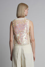 Load image into Gallery viewer, CORA SEQUIN TANK | IVORY W/ IVORY SEQUINS