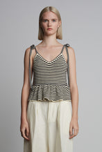 Load image into Gallery viewer, MALI STRIPE CAMI | IVORY + BLACK STRIPE