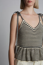 Load image into Gallery viewer, MALI STRIPE CAMI | IVORY + BLACK STRIPE