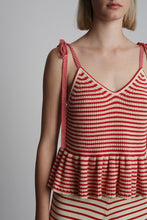 Load image into Gallery viewer, MALI STRIPE CAMI | IVORY + ROSSO STRIPE