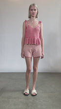 Load and play video in Gallery viewer, MALI STRIPE CAMI | IVORY + ROSSO STRIPE