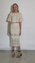 Load and play video in Gallery viewer, JANA CROCHET SKIRT | IVORY