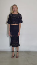 Load and play video in Gallery viewer, JANA CROCHET SKIRT | BLACK