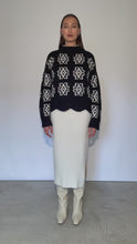 Load and play video in Gallery viewer, SIENNA SWEATER | BLACK + IVORY