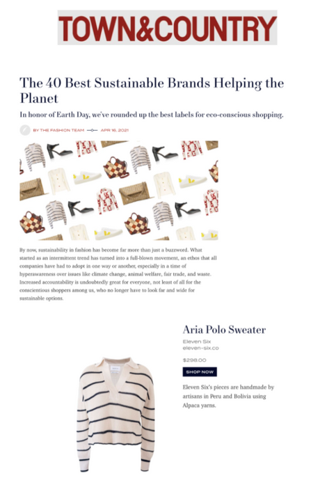TOWN&COUNTRY ONLINE- The 40 Best Sustainable Brands Helping the Planet