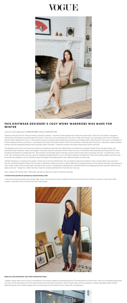 VOGUE - THIS KNITWEAR DESIGNER’S COZY WORK WARDROBE WAS MADE FOR WINTER