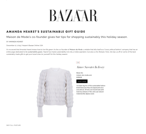 Harper's BAZAAR- AMANDA HEARST'S SUSTAINABLE GIFT GUIDE