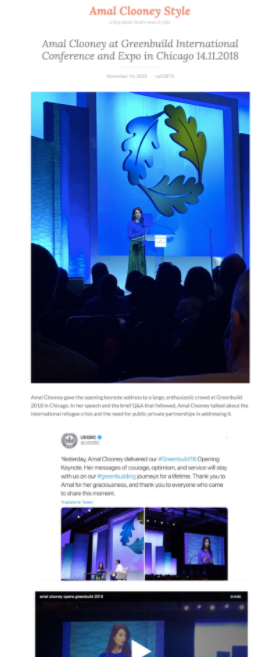 Amal Clooney Style - Amal Clooney at Greenbuild International Conference and Expo in Chicago 14.11.2018