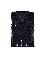 Load image into Gallery viewer, CORA TANK | BLACK W/ BLACK SEQUINS
