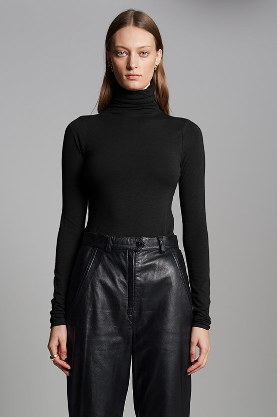 ANA T-NECK KNIT | BLACK