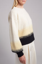 Load image into Gallery viewer, SONIA COLOR-BLOCK SWEATER | IVORY/BUTTER/BLACK
